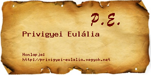 Privigyei Eulália névjegykártya